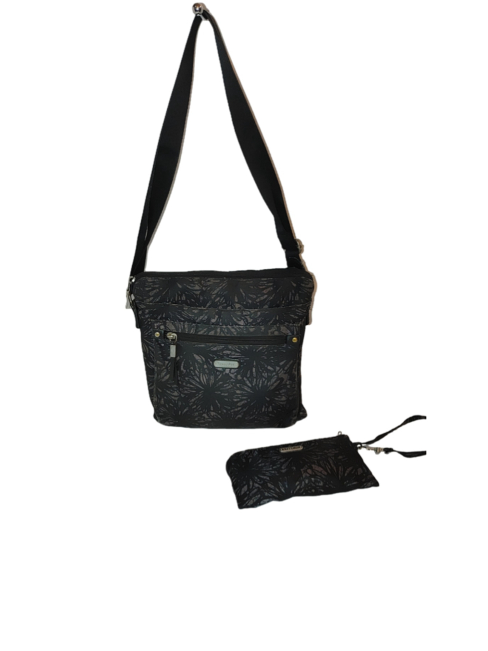 Baggallini Go Bagg w. Wristlet in Midnight Blossom Floral